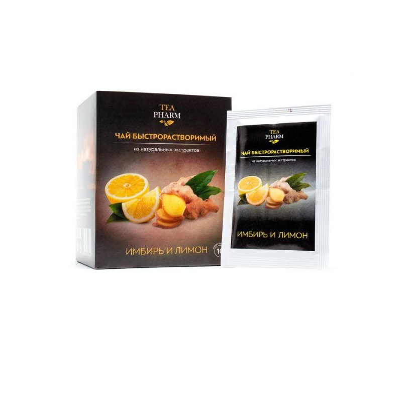 Kiiresti lahustuv ingveri ja sidruni tee, 10 pakendit, 13 grammi igaüks -  Tea Pharm