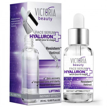 Hyaluron+ Tõstev Näoseerum hüaluroonhappe, retinooli ja taime tüvirakkudega, 20 m l- Victoria Beauty